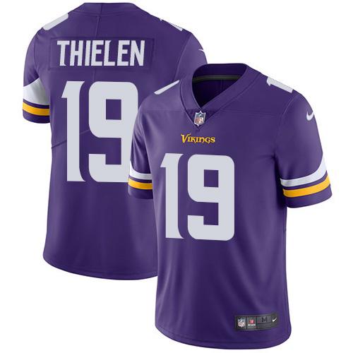 Men 2019 Minnesota Vikings #19 Thielen purple Nike Vapor Untouchable Limited NFL Jersey->women nfl jersey->Women Jersey